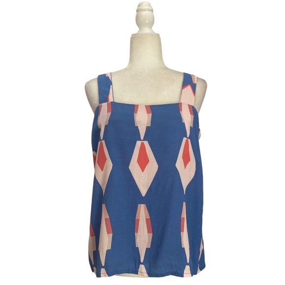 Mister Zimi Cami Tank Top in Blue Sky Aztec Zanzibar Collection Flowy Boho Shell - Picture 3 of 9